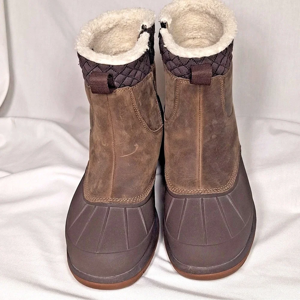 L.L.‎ Bean Womens 11 M Vista Mid Boots Gray Brown Thinsulate Waterproof Fleece